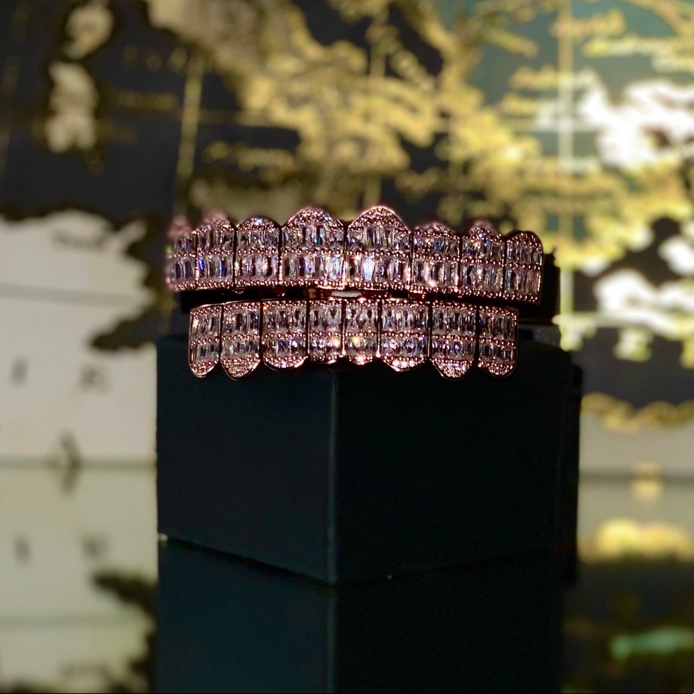 COPY - Rose gold baguette grillz set